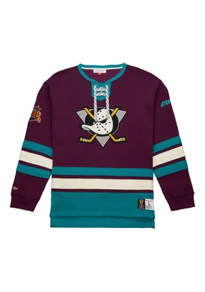 Mitchell & Ness Anaheim Ducks Heritage Vintage Logo lace-up pullover - Purple