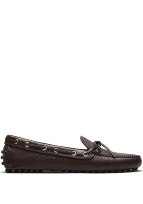 Car Shoe grained-leather driving shoes - Brown