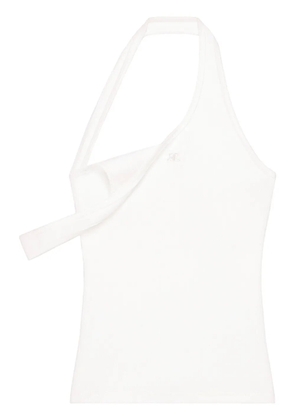 Courrèges asymmetric ribbed-knit tank top - White