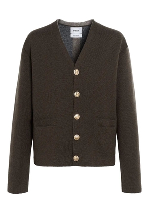Barrie V-neck gold-button cardigan - Brown