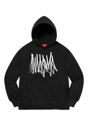 Supreme tag-graphic hoodie - Black