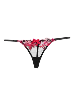 Agent Provocateur Callypso floral-embroidered thong - Black