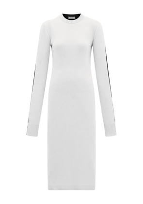 Ferragamo ribbed-panel two-tone knitted midi dress - White