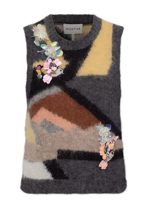 MUNTHE Rubble embellished vest - Grey