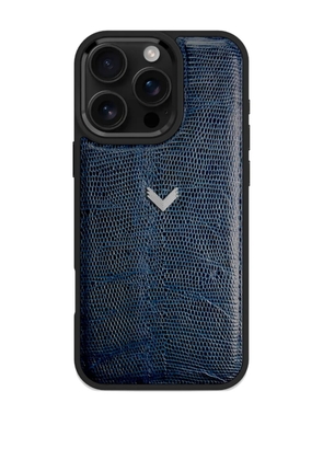 VELANTE lizard-texture iPhone 16 Pro Max phone case - Blue