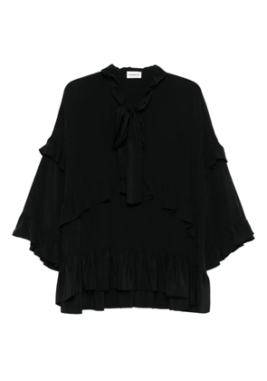 P.A.R.O.S.H. ruffled tie-neck top - Black
