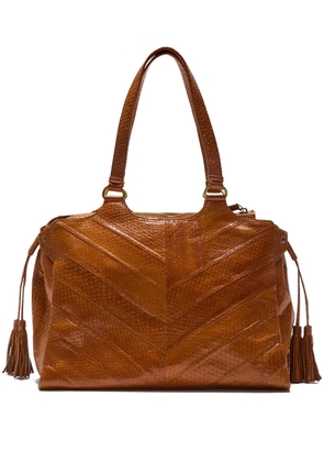 MALIPARMI chevron-pattern tassel shoulder bag - Brown