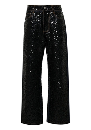 P.A.R.O.S.H. Guff sequin-embellished straight jeans - Black
