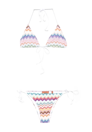 Missoni chevron-pattern tie bikini - White