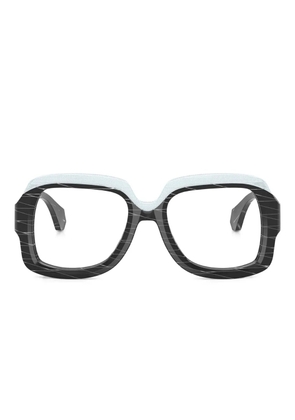 Alain Mikli rhombus-pattern square glasses - 001 Black Rhombus / Pointille / White