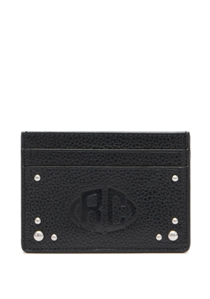 Roberto Cavalli embossed-logo studded cardholder - Black