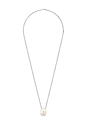 Rosa Maria oval-pendant necklace - Silver