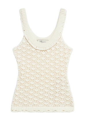 Blumarine lace-stitch knitted top - White