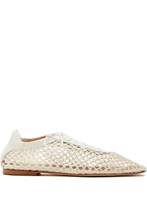 Andrea Gomez Antonia mesh lace-up oxford shoes - White