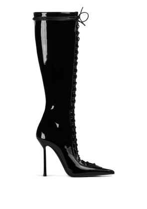 Le Silla 100mm Colette lace-up pointed-toe boots - Black