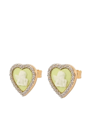 Cameo & Beyond Sparkling Cherubs stud earrings - Gold