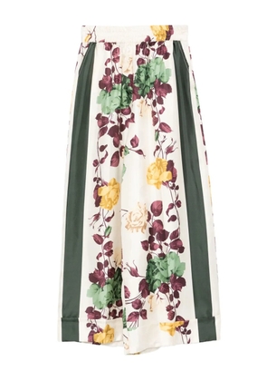 P.A.R.O.S.H. floral-print side-stripe trousers - Neutrals