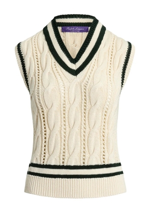 Ralph Lauren Collection cable-knit V-neck vest - Neutrals