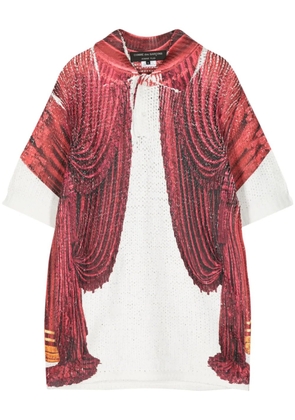 Comme des Garçons Homme Plus printed knit polo shirt - White