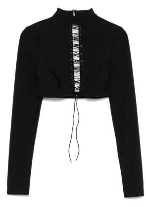 Maison Close Nuit Infinie open-back long-sleeves top - Black