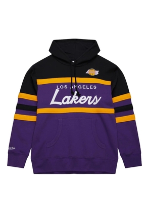 Mitchell & Ness x Los Angeles Lakers Big Tall Hardwood Head Coach striped hoodie - Purple