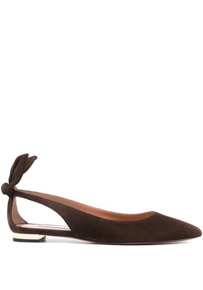 Aquazzura bow slingback ballet flats - Brown