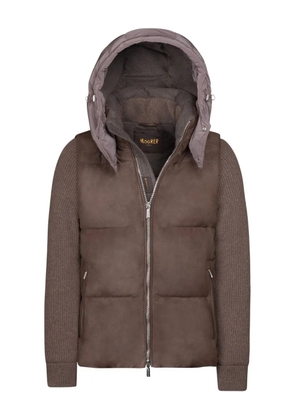 Moorer Ghiara-Uro hooded panelled jacket - Brown