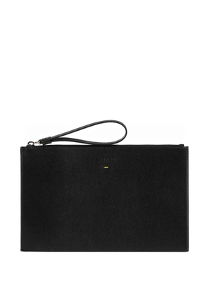 Doucal's leather document pouch - Black