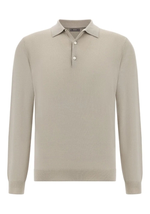 Boggi Milano long-sleeve polo sweater - Neutrals