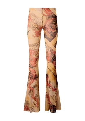 Roberto Cavalli flared printed trousers - Neutrals
