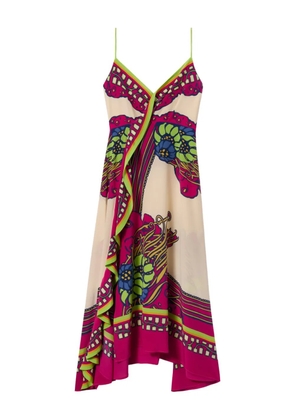 La DoubleJ floral midi dress - Neutrals