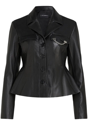 Karl Lagerfeld KL Studio leather blazer - Black