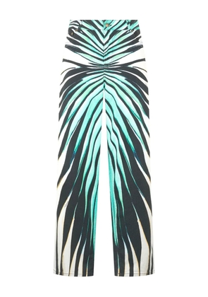 Roberto Cavalli Ray of Sea-print trousers - Blue
