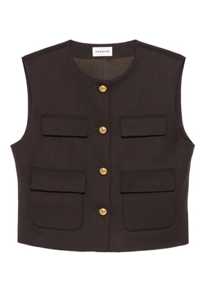 P.A.R.O.S.H. pocket-detail buttoned gilet - Brown