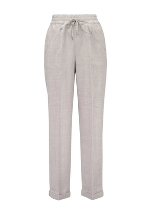 Kiton checked drawstring-waist trousers - Neutrals