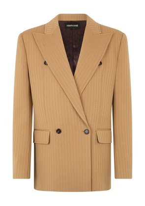 Roberto Cavalli double-breasted striped blazer - Brown