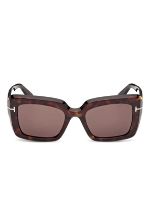 TOM FORD Eyewear square-frame logo-detail sunglasses - Brown