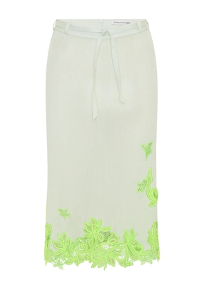 Christopher Esber lace-trim midi skirt - White