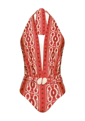 Johanna Ortiz Seashell Hunting printed swimsuit - Red