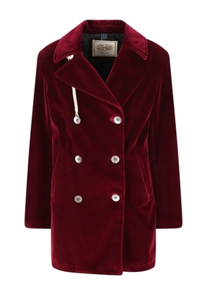 Camplin double-breasted velvet coat - Red