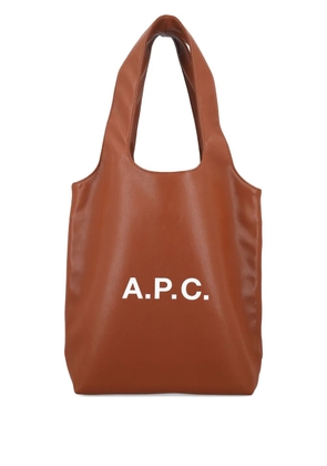 A.P.C. logo tote bag - Brown