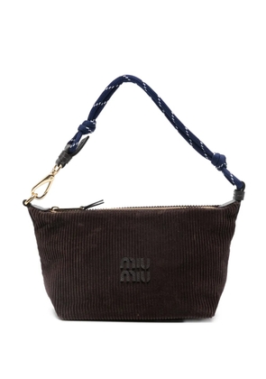 Miu Miu corduroy logo shoulder bag - Brown