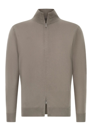 Boggi Milano full-zip wool cardigan - Neutrals