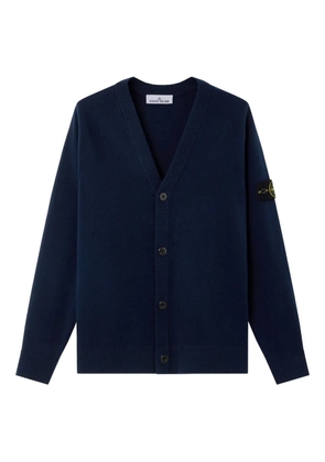 Stone Island V-neck virgin wool cardigan - Blue