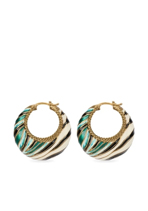 Roberto Cavalli embossed-logo hoop earrings - Blue