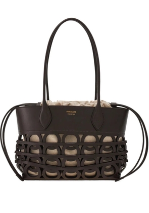 Ferragamo small Gancini tote bag - Brown