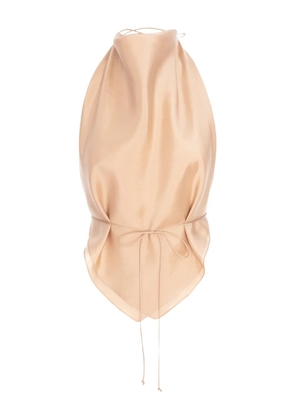 MANURÍ halterneck tie-fastening top - Neutrals