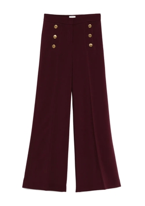 Seductive Bridget button-detailed wide-leg trousers - Red