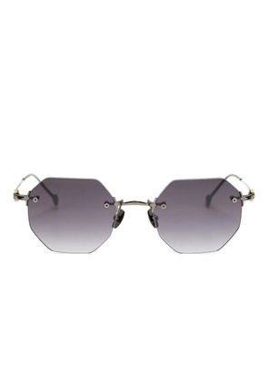 Yohji Yamamoto geometric-frame sunglasses - Black