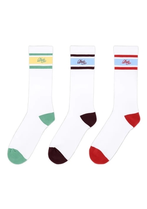 Drôle De Monsieur stripe set-of-three socks - White